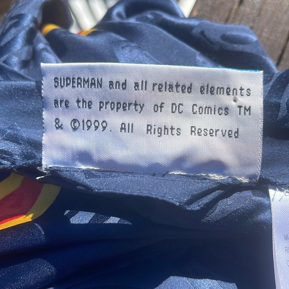 Vintage 100% Silk Superman Navy Robe, 1999 DC Comics, One Size - Picture 9 of 9